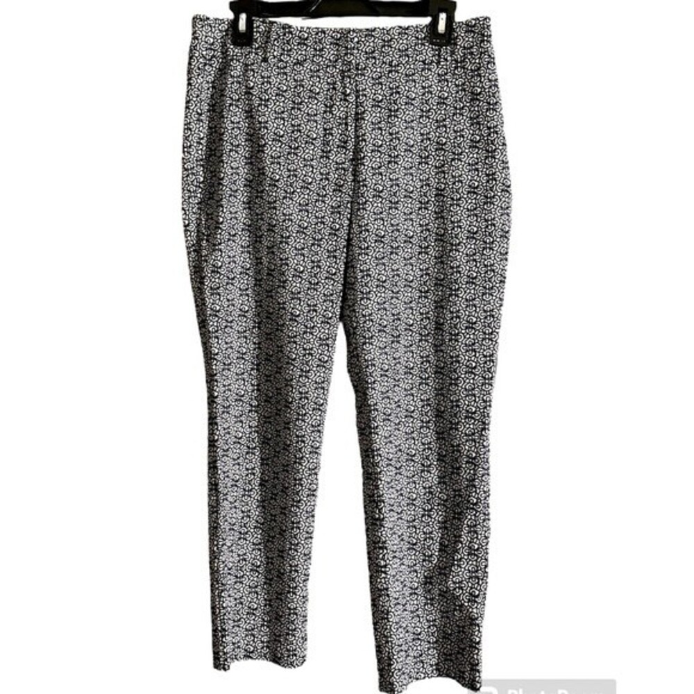 Ann Taylor Signature Navy Blue And White Ankle Pants Size 8
